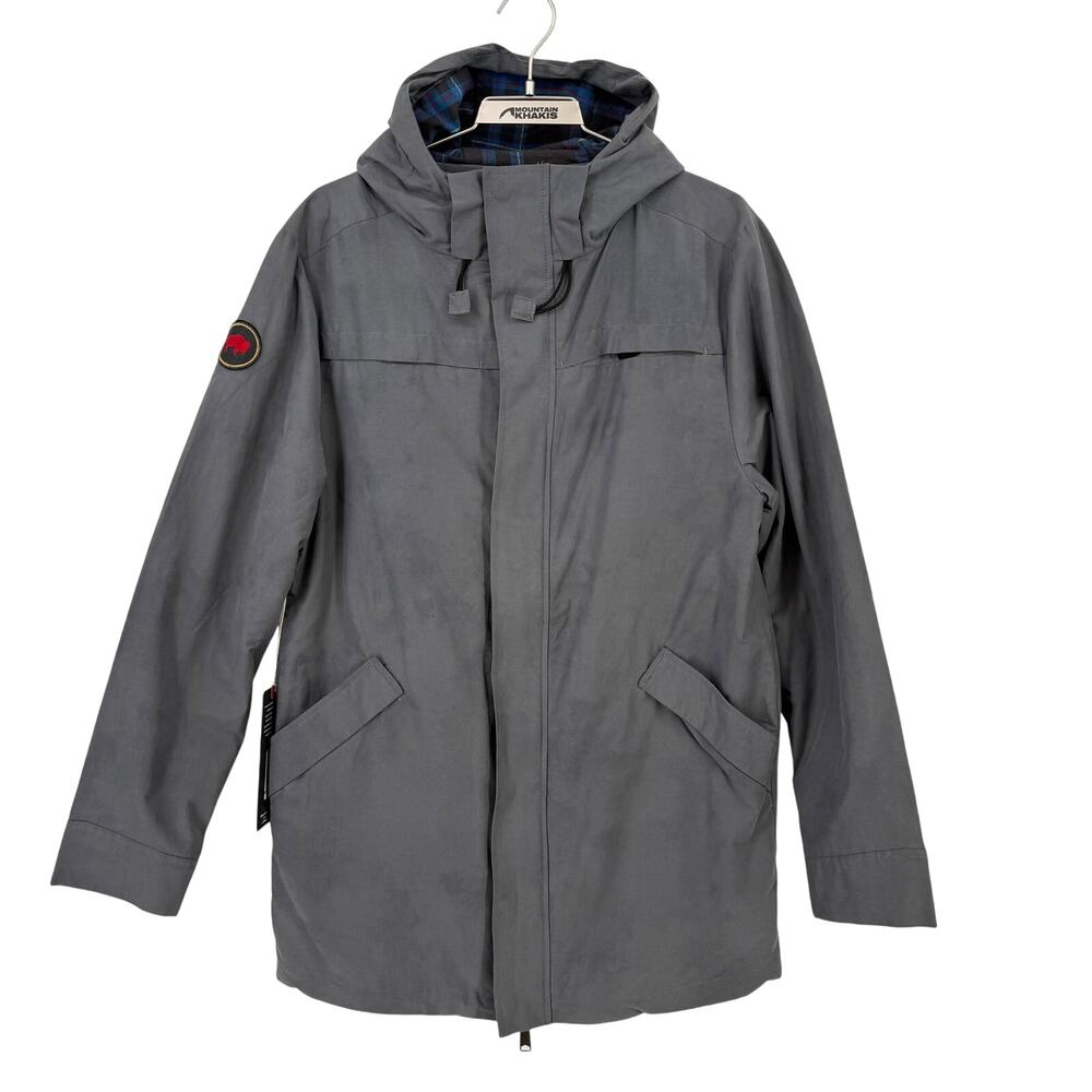 Mountain Khakis Pursuit Jacket Mens Sz Small Jackson Grey Hooded Flannel Lined